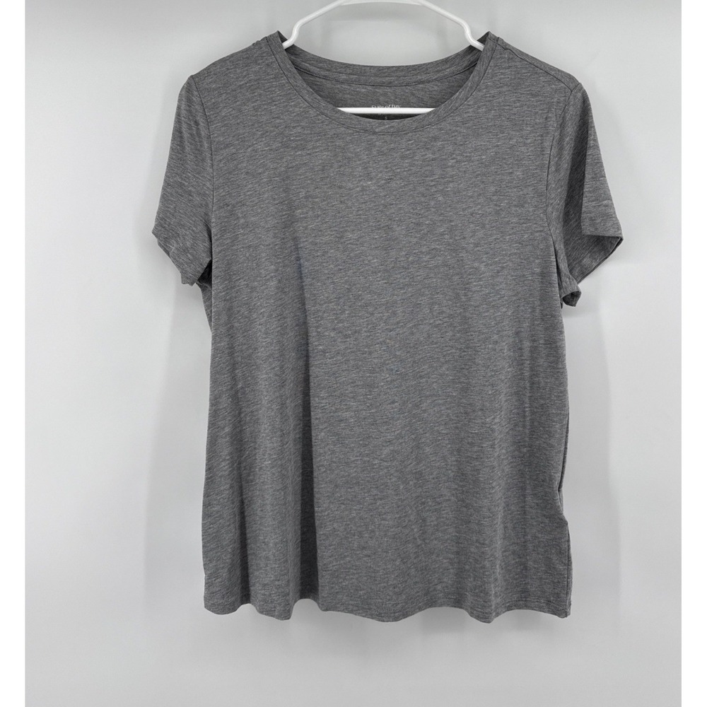 State of Day Intimates Womens Pewter Heather Grey Cotton Tencel T-Shirt S NWT